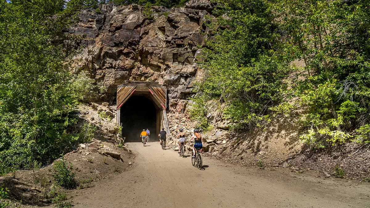 Biking into a tunnel