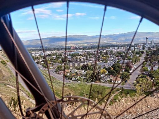 mountain bike overlooking west kelowna