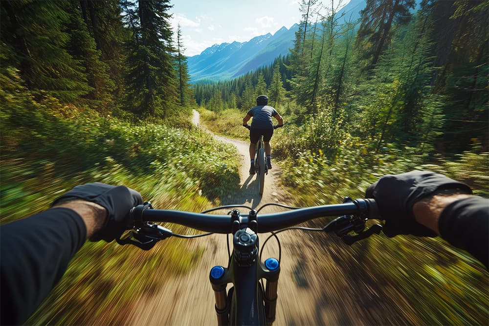 mountain bikers on trail west kelowna mountain bikers on trail west kelowna